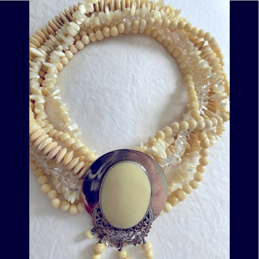 Multi strand semi precious necklace